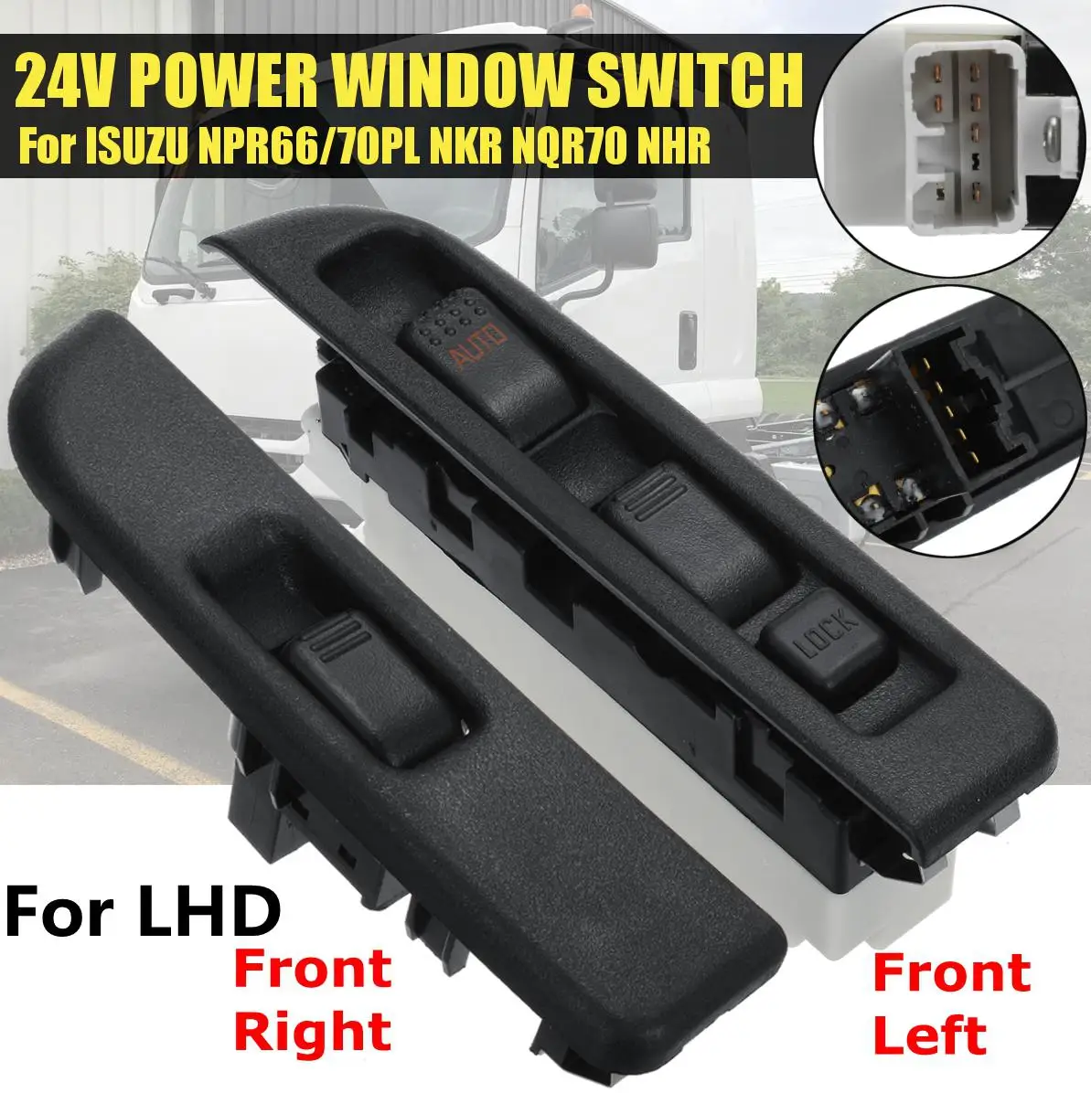 24 В переключатель стеклоподъемника для ISUZU NPR66/70PL NKR NQR70 NHR LHD или RHD пассажирский и драйвер передний левый/правый Электрический переключатель окна - Цвет: 3