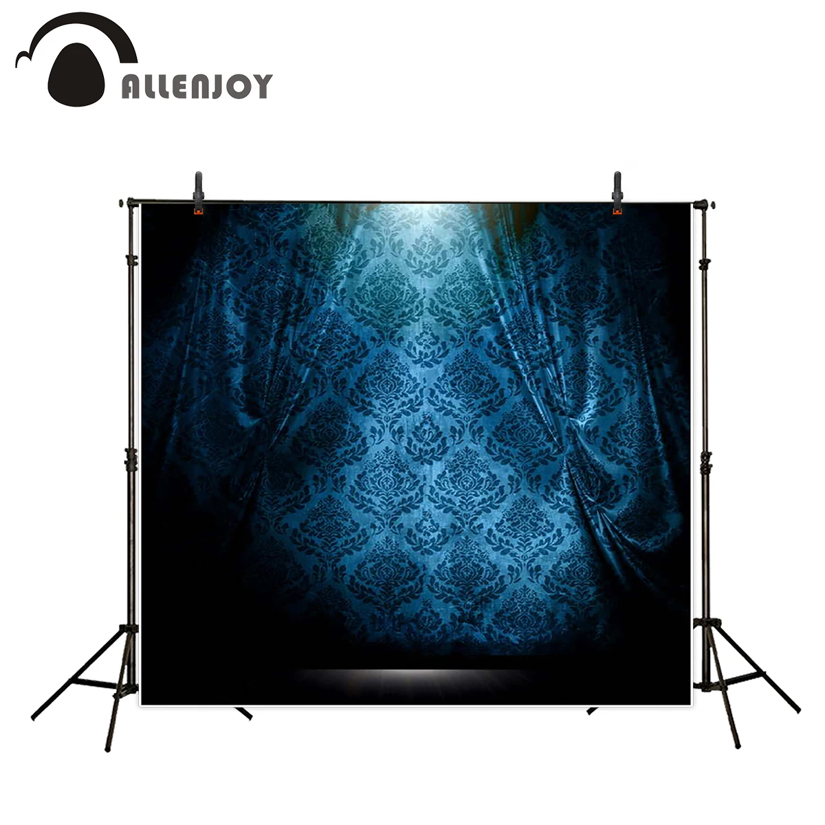 

Allenjoy backgrounds for photo studio damask dark blue retro backdrops fabric high quality photocall professional