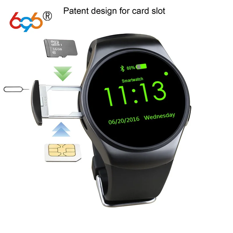 

696 KW18 Round Screen Bluetooth Smart Watch SIM card Heart Rate Monitoring