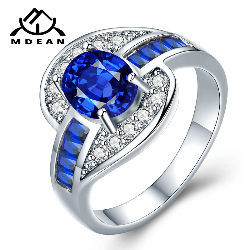 AndyChen White Gold Color Engagement Rings 1# for Women Wedding Blue AAA Zircon Fashion Jewelry Bague Bijoux Size 5-12 | Украшения и