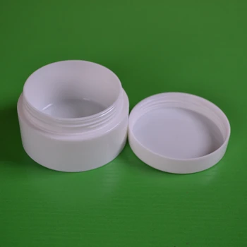 

50Pcs 100g Portable Plastic Cosmetic Empty Jar Pot Box Makeup Nail Art Cosmetic Bead Storage Container Round Bottle White