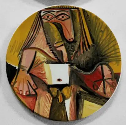 Знаменитый Пикассо, картина маслом, декоративная тарелка, испанский абстрактный настенный светильник, тарелка для дома/отеля, Декор,, круглая тарелка - Цвет: 18