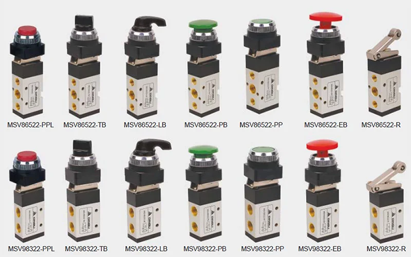 2 положения 3 ходовые ручные тормозные клапаны 1/4 дюймов ручной механический клапан MSV98322-EB/PPL/TB/LB/PB/PP/R пневматический ручной регулирующий клапан