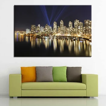

Canvas Pictures Living Room Home Decor 1 Piece/Pcs Dazzling City At Night Paintings HD Prints Skyscrapers Poster Wall Art Framed
