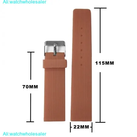 22mm Trendy Brown Silicone Jelly Rubber Ladies Men Watch Band Straps WB1071R22JB