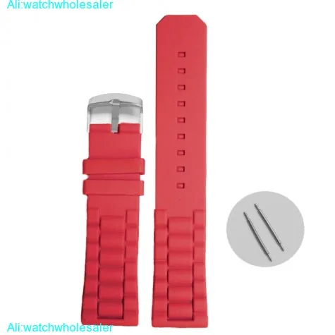 22mm Love Red Color Silicone Jelly Rubber Ladies Watch Band Straps WB1052J22JB