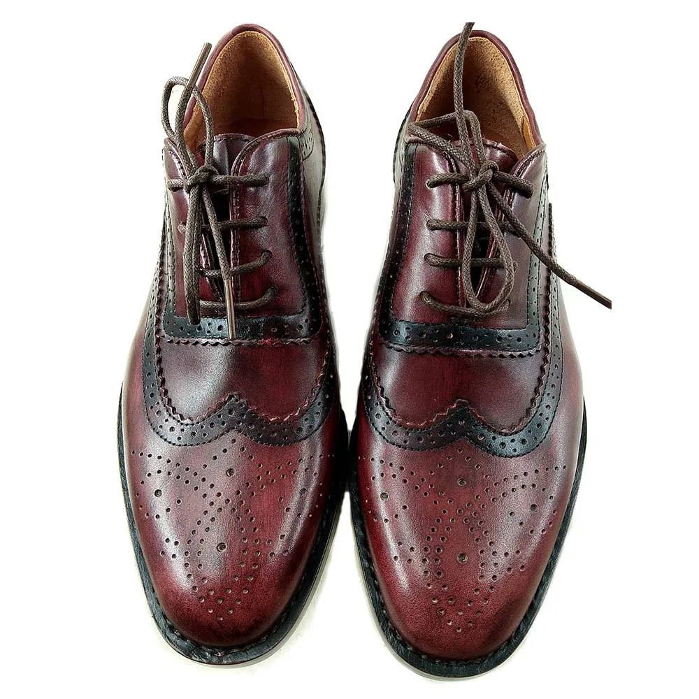 Goodyear Mens Sapatos Vermelho Personalizado Marca À Sipriks Italiano Noite De Wingtip Vestem Welted Casamento Vinho Brogue Tinto Completa Oxfords Festa 70qB5q