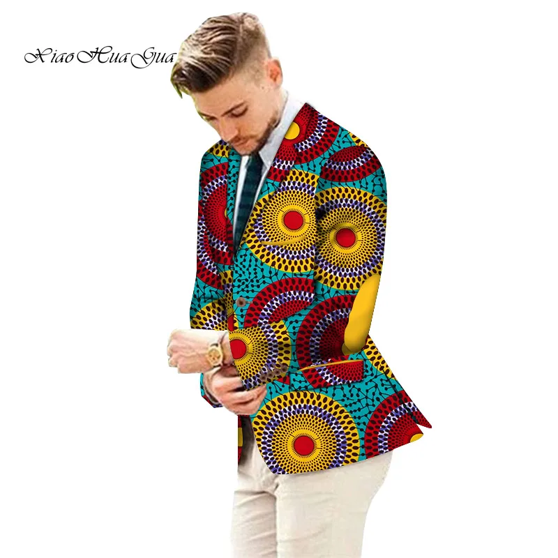 Африканский принт Индивидуальные Необычные мужские костюмы куртки Формальные африканские мужские пальто деловые африканские Дашики вечерние свадебные Костюмы Блейзер WYN664 - Color: 18