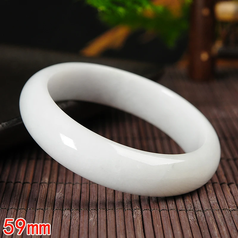 

Burmese jade A cargo jade wrist white jade bracelet Authentic natural 59# ring mouth jade bracelet with certificate