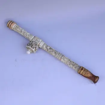 

Oriental Vintage Bone Handmade Carved Immortal Boy Collectable Pipe