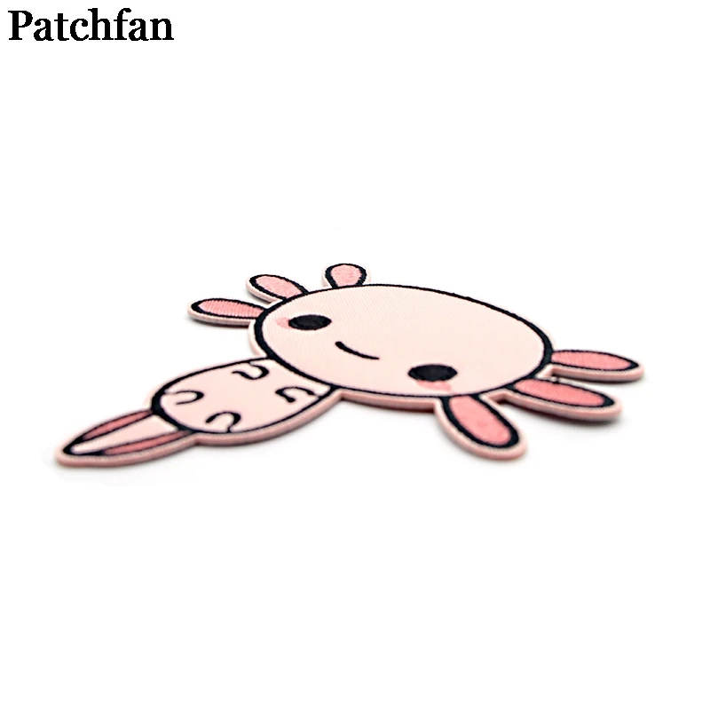 Patchfan Happy Axolotl аппликация нашивки наклейки для шитья рубашка сумка Одежда para куртка одежда значки железные на футболке A2093