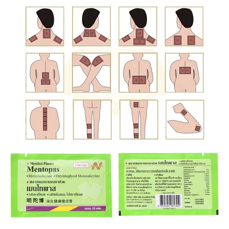 Ментопас противовоспалительное облегчение боли пластырь для шеи/боль в мышцах облегчение