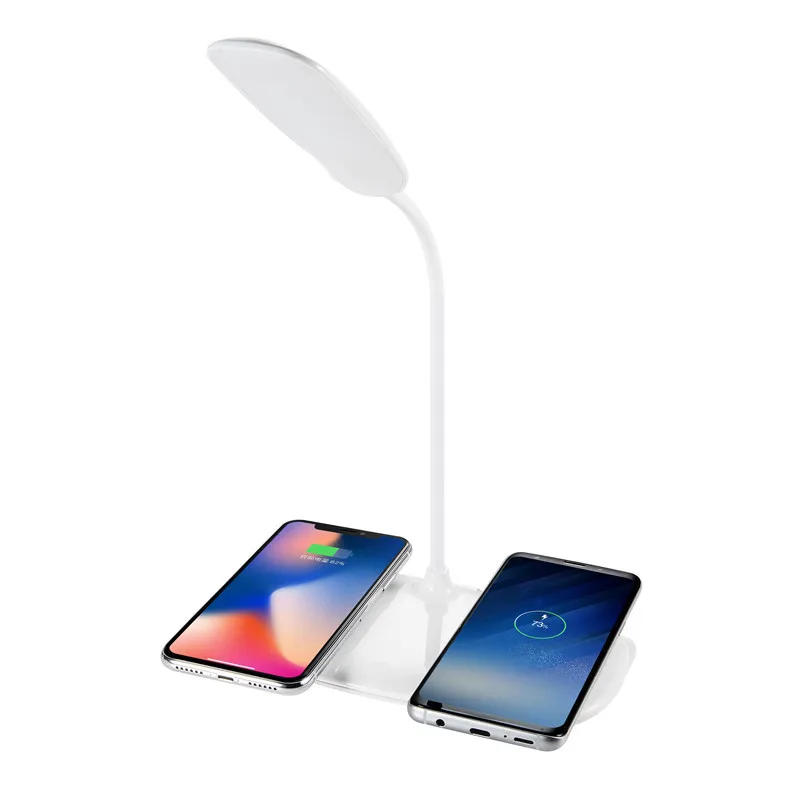 phone Wireless charging pad for iphone x 8 plus mobile device charger for samsung s9 s8 note9 LED Lamp Table Desk Multifunction