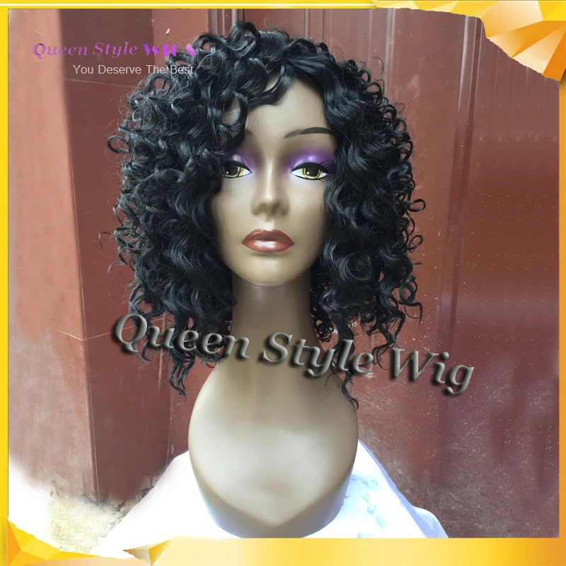 Synthetic Jet Black 1 African Dirty Hair Short Corkscrew