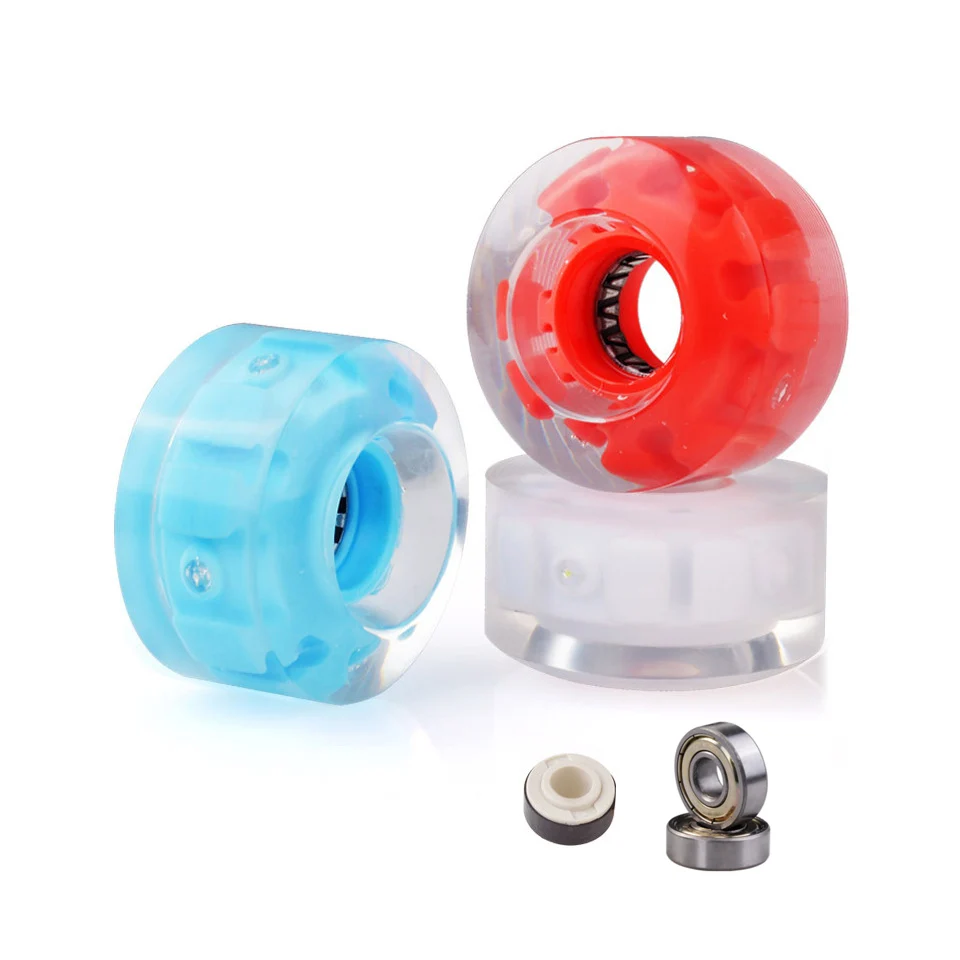  Original Led Flashing PU Skates Wheel 82A 32*58mm Quad Skates Wheels with Bearings Magnetic Core Do - 33028600870