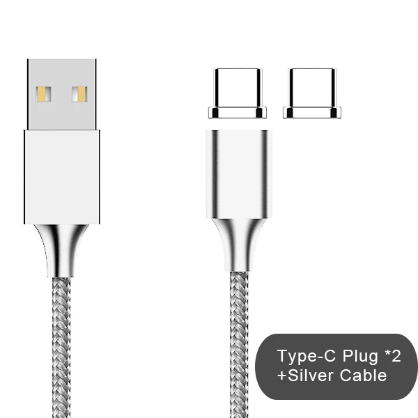 NOHON 3 в 1 Магнитный кабель для синхронизации данных 8 Pin для iPhone X 8 XS Plus Micro usb type C Быстрая зарядка для Xiaomi кабели зарядного устройства - Цвет: 2Type-c silver cable