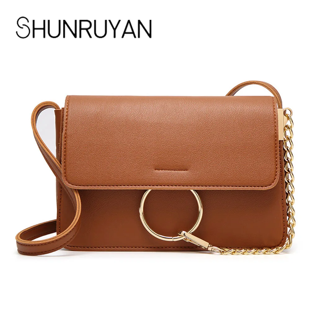 

SHUNRUYAN Fashion Brand Small Designer Chain Women Bag PU Leather Handbag Fashion Ladies Shoulder Bag Women Crossbody Bag