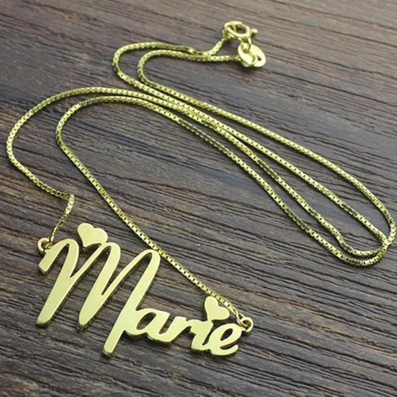 Персонализированное именное ожерелье с сердцем на заказ ювелирные изделия Русский Иврит имя медное ожерелье подарок для девочек(JewelOra NE102044