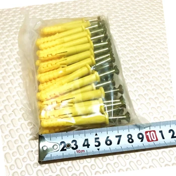 

100pcs Expansive tube With a nail 8x60mm Anchor Wall Plastic Expansion Pipe Tube Wall Plugs Drywall Screw M8 Drill Bit