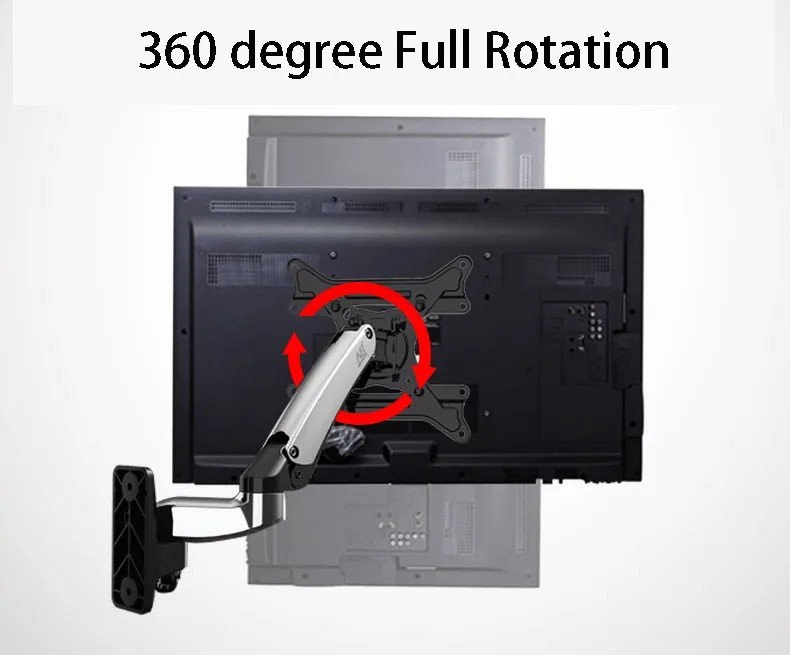 360 градусов газовая пружина Алюминий 1"-27" рычаг-держатель монитора NB F150 светодиодный ЖК-дисплей ТВ настенный кронштейн для телевизора