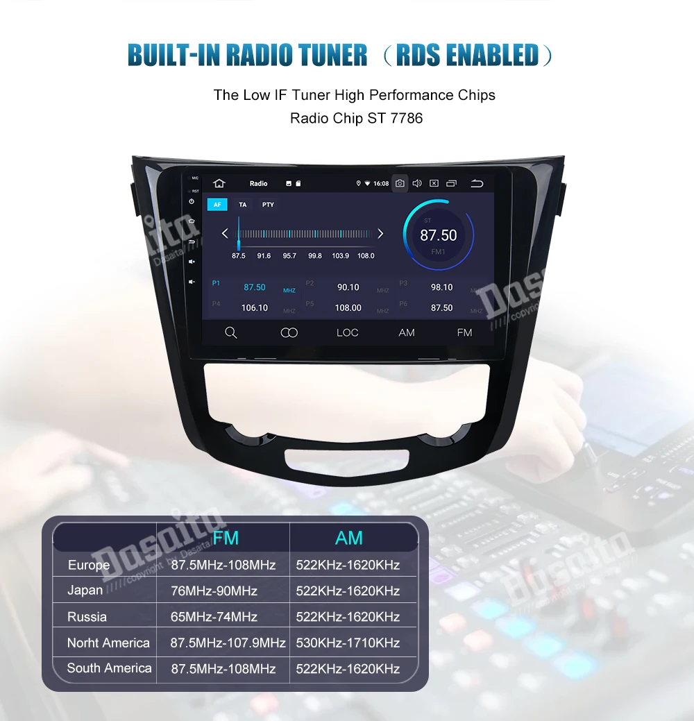 Excellent Dasaita 10.2" Touch Screen for Nissan X-Trail Qashqai Autoradio 2014 2015 Android 9.0 Support PA Bluetooth GPS Navigator System 17