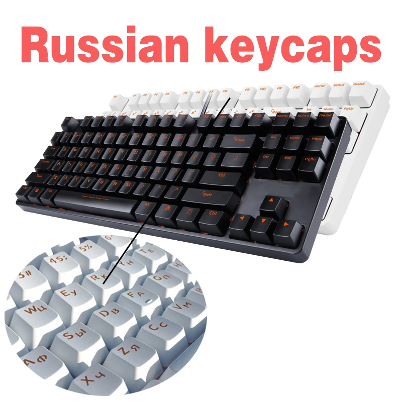 Черно белые АБС клавиши Languag и PBT английские для Cherry MX механические колпачки