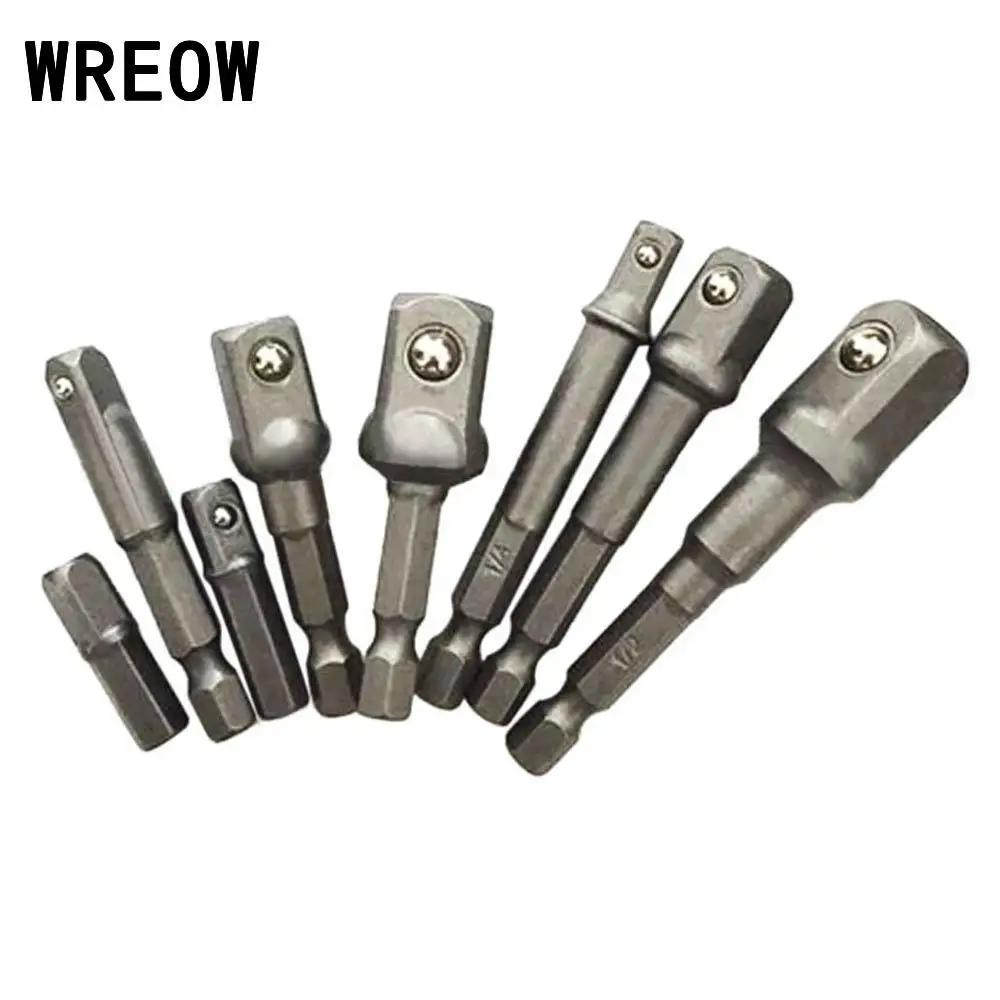 

8 PCS Hex Shank square size Drive Power Drill Socket Extension Bit Adaptor Set Kits Tool to the screwdriver handle or electric