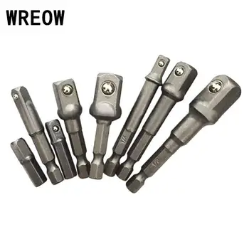 

8 PCS Hex Shank square size Drive Power Drill Socket Extension Bit Adaptor Set Kits Tool to the screwdriver handle or electric