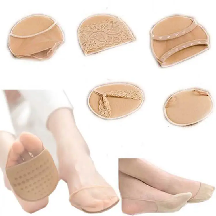 

Summer Women High Heels Half Socks Thin Cool Silicone Slip Non-slip Lace Cotton Solid Casual Half Socks Invisible Fashion New
