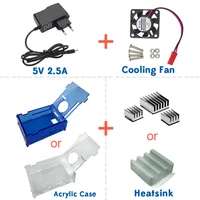 New Arrival Raspberry Pi 3 Accessories Acrylic Case+Cooling fan+Heat sink+5V2.5A Power Charger for Raspberry pi 3 model B