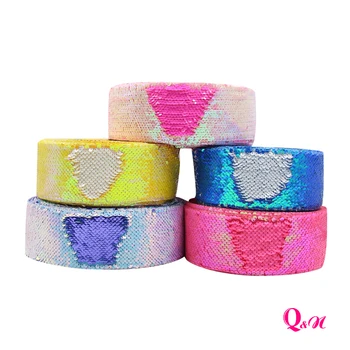 

2Y 5Y 3" 75mm Solid Sequin Ribbon Fashion Textile DIY Hairbows Accessories Apparel Sewing Fabric Home Textile Sequin Ribbon