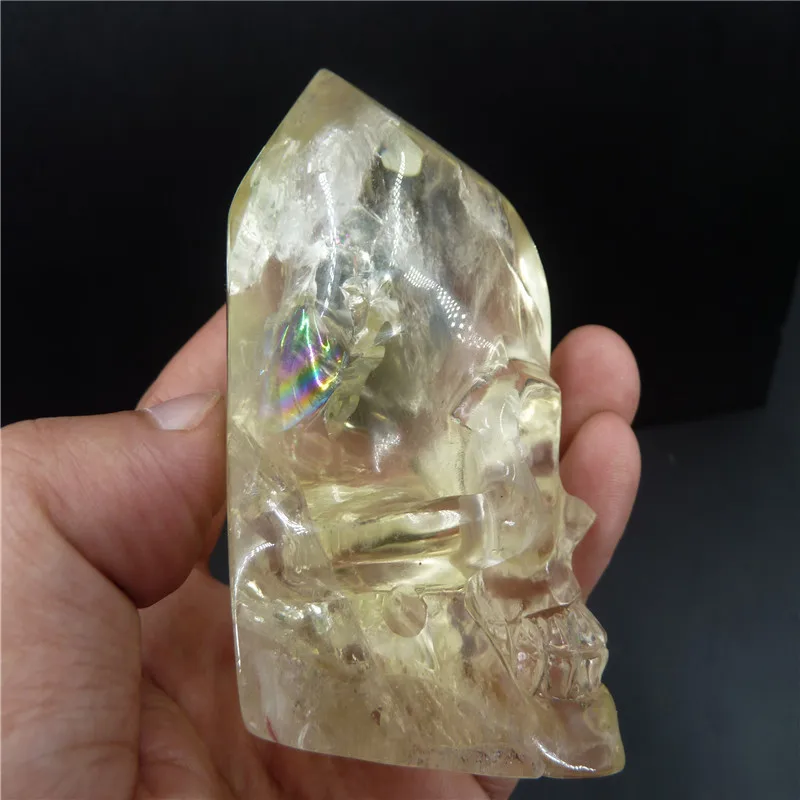 

NATURAL Citrine QUARTZ CRYSTAL skull T109
