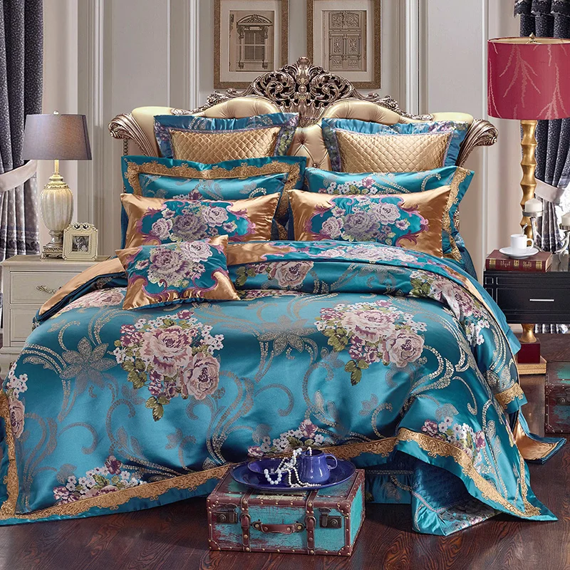 Luxurious silk jacquard Duvet Cover Set wedding Bedding Set Bedspread