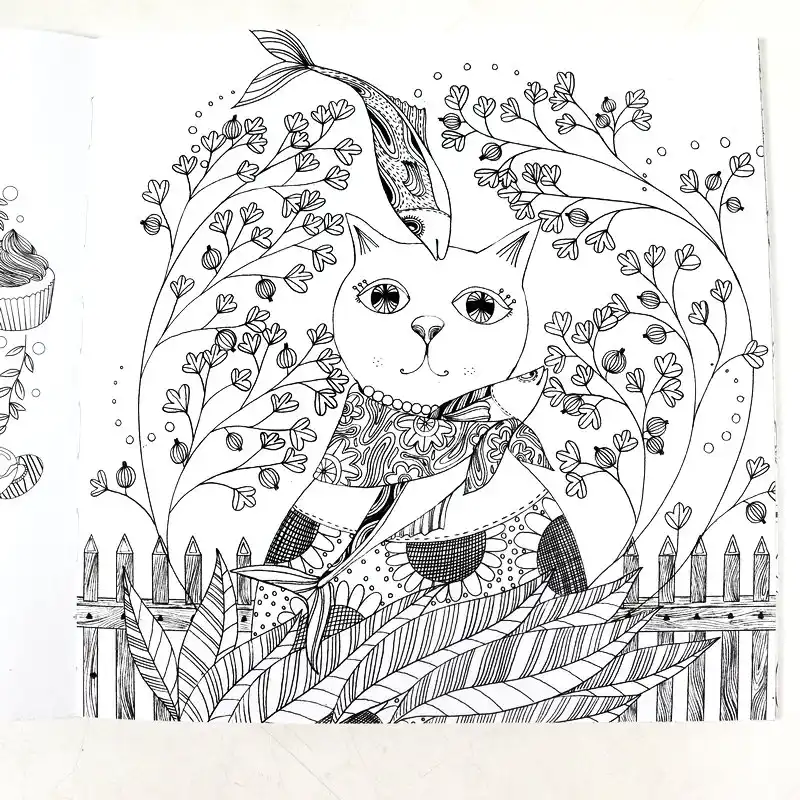 Chino Libros Para Colorear Para Adultos Flor Y Vigilante Anti