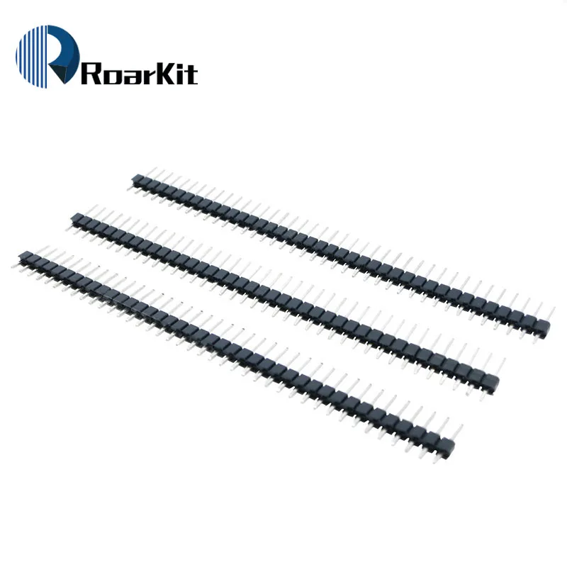 

20pcs 40P Connector 2.54mm 40 Pin Male Single Row silver Pin Header Strip Brand