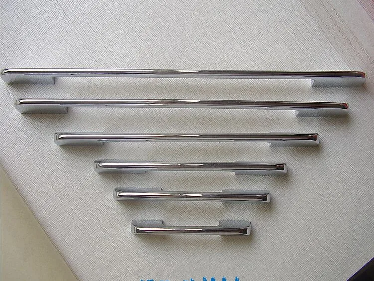 256mm modern simple fashion furniture large handles shiny silver kitchen cabinet wardrobe door handles pulls chrome