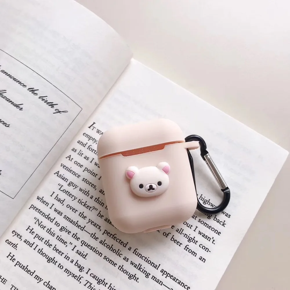 

TPU Soft Silicone Bluetooth Wireless Earphone Case For AirPods Charging Box Protective Cover Line Friends Skin Bear Rabbit Duck