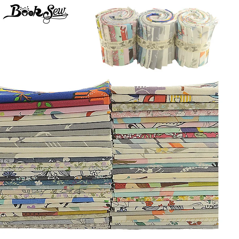 Booksew 5x50 см/шт. Желе рулон полосы обувь из хлопка, с мультяшками животных цветок ткань одеяла Telas Tissu «сделай сам» Лоскутная работа ребенок stofen