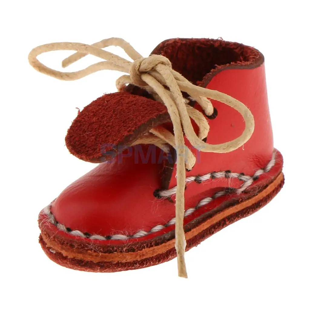 Pair of Fashion Shoes PU Leather Lace up Boots Shoes for 12'' Blythe Doll Clothes
