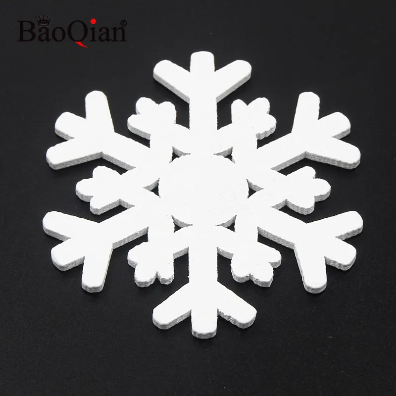 

10pcs 63mm Christmas Snowflake Pattern Wooden Slices For Home Decoration Accessories White Wood DIY Crafts Scrapbook