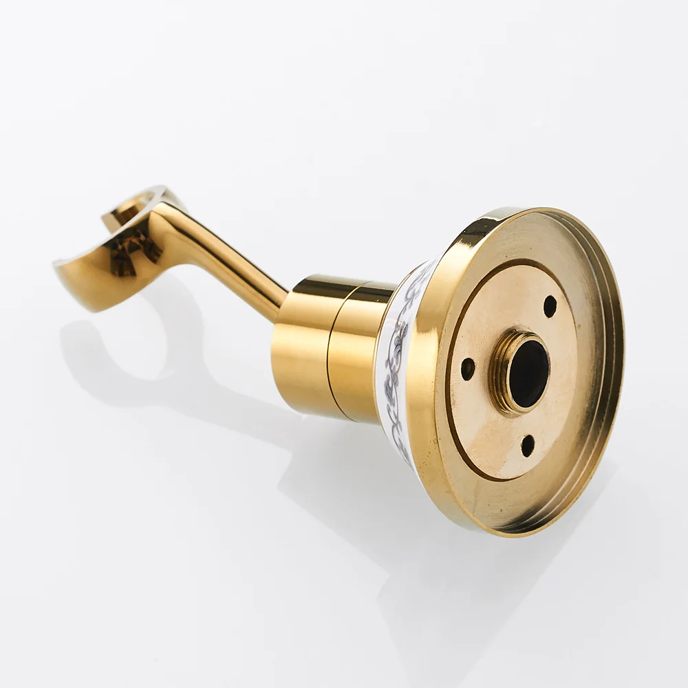 Shower Mounting Brackets Gold Brass Swivel Handheld Shower Holder Shower Head Seat Rack Bathroom Parts Bath Accessories (5)