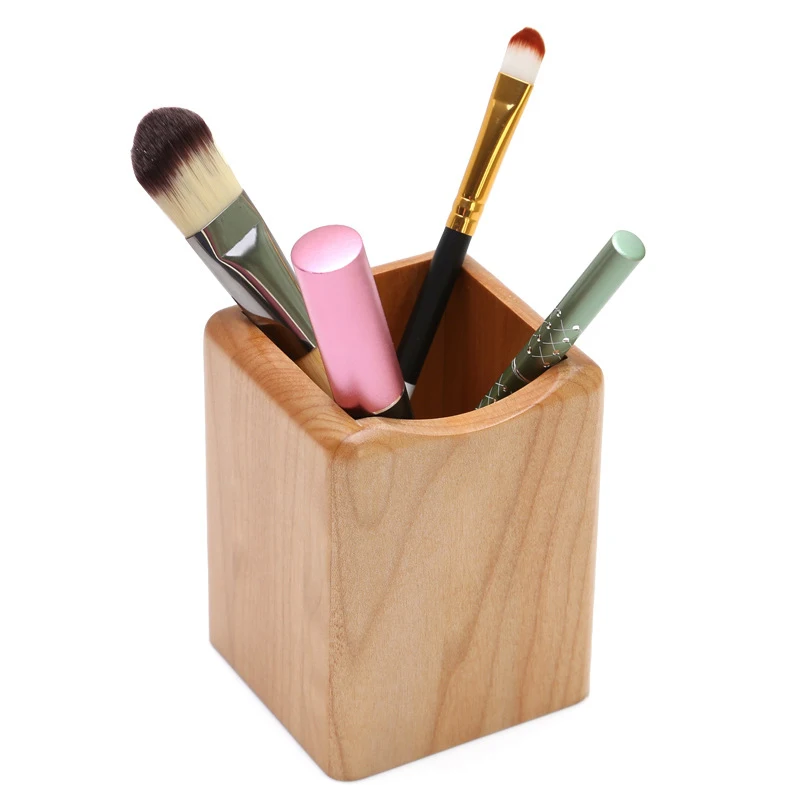 

1pcs Wood Makeup Brush Holder Box Tube Storage Bucket Cosmetic Brush Storage Cylinder Box Magnetic Organizer Without Brush