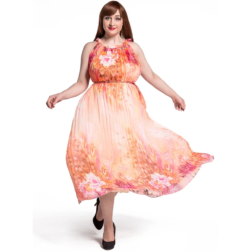 2018 Bohemian Casual Elegant font b Women b font Summer font b Floral b font Chiffon