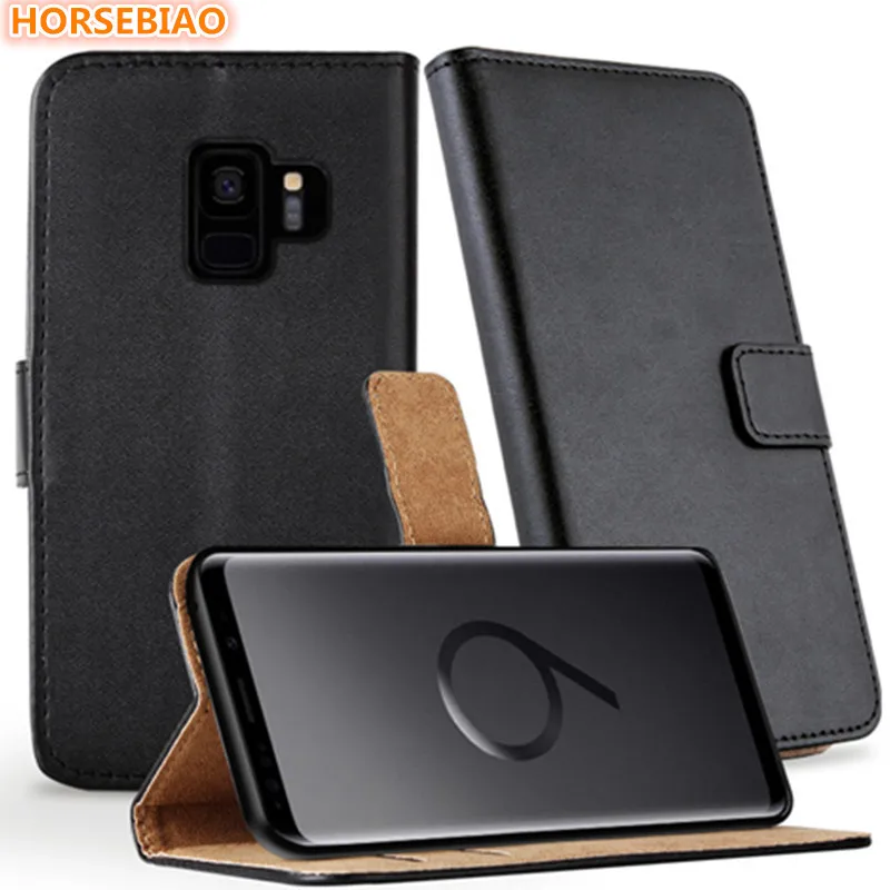 200PCS Retro Book Style Business Leather Wallet Case Stand Flip Cover with Card Holders for Samsung Galaxy S9 Phone | Мобильные