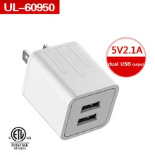 

US Dual USB 5V2.1A Phone Charger Adapter for Samsung Galaxy Universal US Travel Adapter for iPhone X 8 plus ETL Certificate