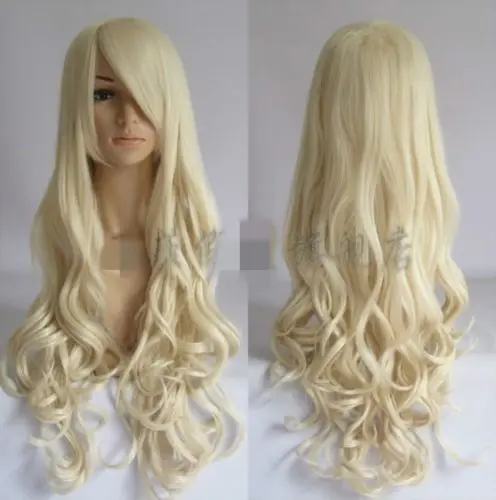 HOT sell Free Shipping D@DFashion light blonde long curly Women's Cosplay Wig W@ |