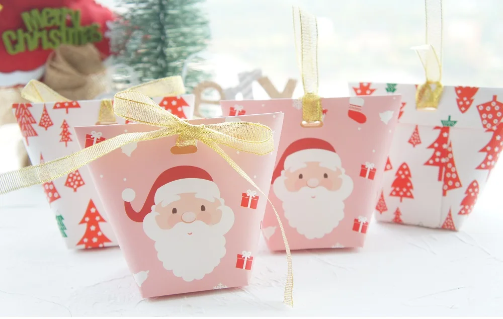 30pcs Christmas GIFT Bags For Cookies Sticky Paper Santa Biscuit Packaging XMAS 