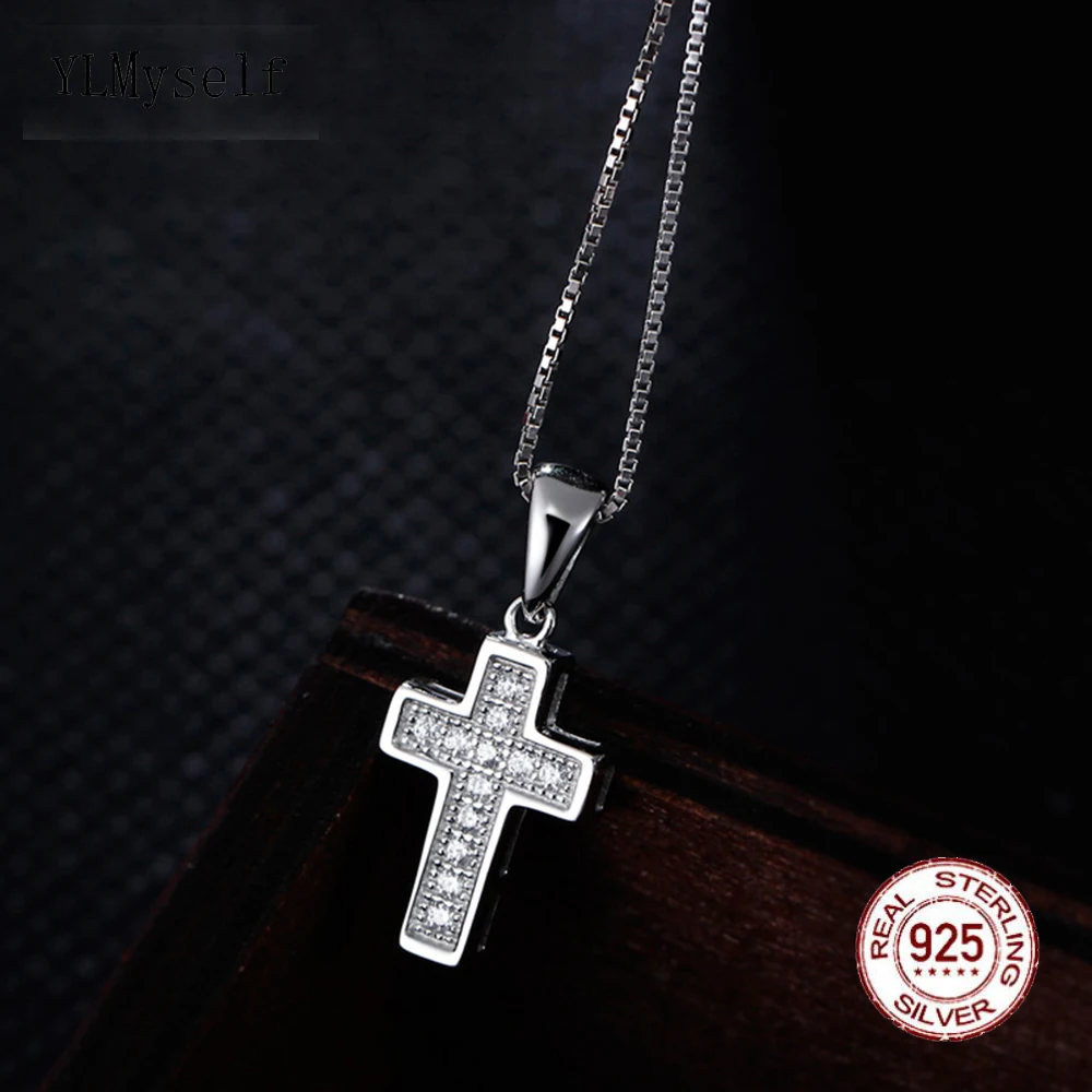

Cross Necklace Solid 925 Sterling Silver metal Small Pendant Zirconia Fast delivery 925 silver Jewelry for women