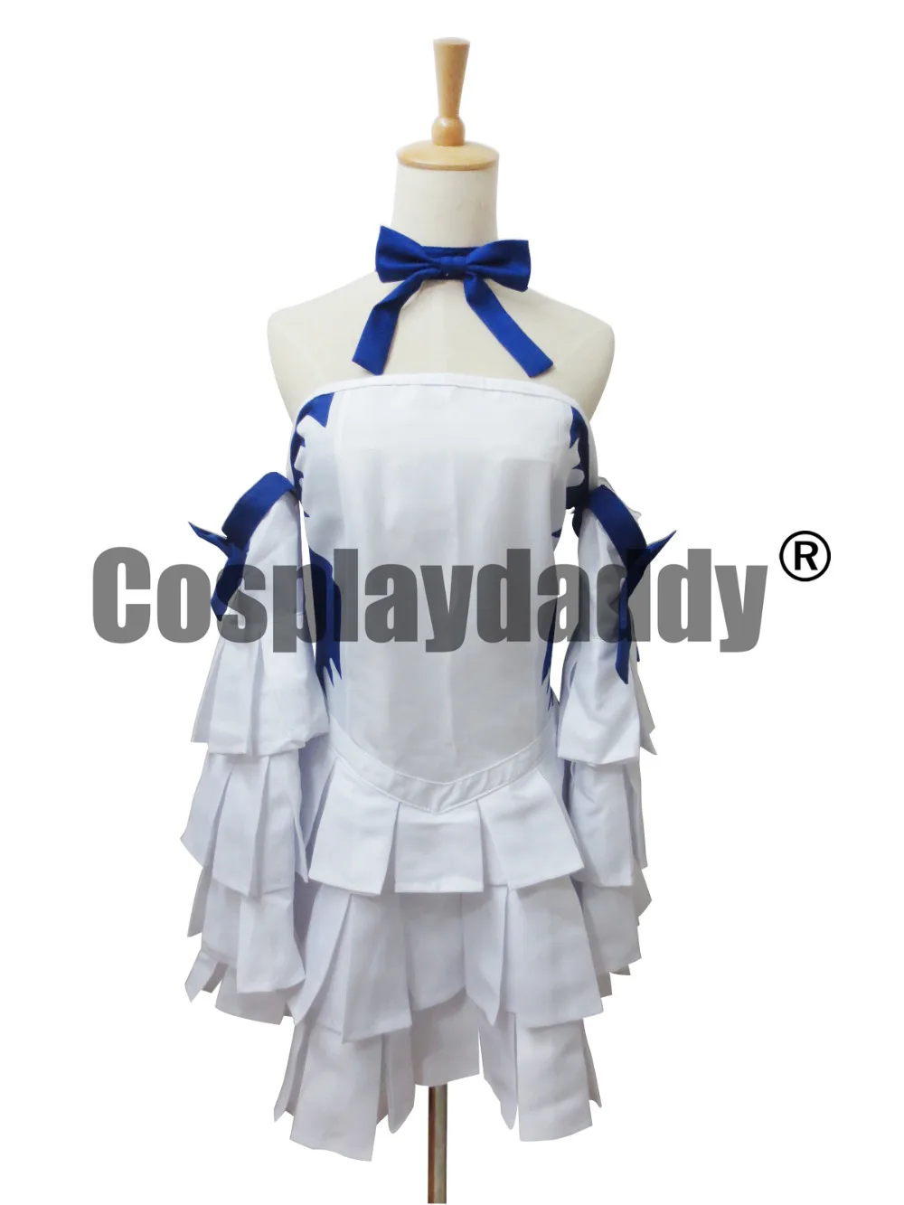 

New Fairy Tail Lucy Heartfilia White Sleeveless Dress Cosplay Costume