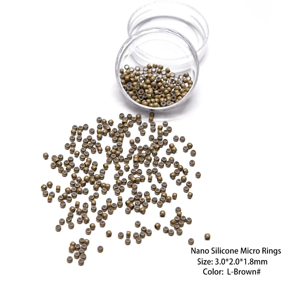 

Neitsi Silicone Nano Ring Beads For Micro Loop Links Fusion Keratin Human Hair Extensions Light Brown 1000 Beads